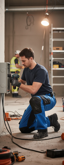 Premium High-Performance Stretch Slim Fit Work Trousers with Knee Pad Pockets and Abrasion Resistance