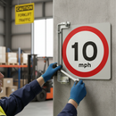Premium 10 mph Speed Limit Sign Wall Mount - Durable Composite Material with Multiple Size Options