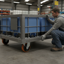 160mm Premium Heavy Duty Braked Swivel Plate Castor with Polyurethane Tyre