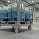 100mm Heavy Duty Fixed Plate Castor with Red Polyurethane Wheels