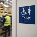 Braille Toilet Sign – 225mm x 150mm – 1.5mm PVC Self-Adhesive – Indoor Use
