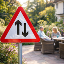 Two Way Reflective Traffic Signs – 600mm Triangle – Aluminium Composite – Outdoor Use