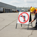Premium No Left Turn Symbol Road Sign - 750mm Square with Retroreflective Face for Traffic Control