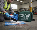 Premium Body Fluid Spill Kit with Disinfectant Powder in Green Zip Bag