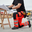 Professional Hi-Vis Red and Black Trousers with 4-Way Stretch and Holster Pockets for Ultimate Comfort and Visibility
