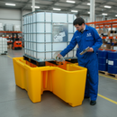 Premium IBC Spill Pallet with Integral Dispensing Well