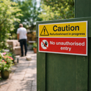 Caution Refurbishment Sign – 1mm Rigid Plastic – Indoor/Outdoor