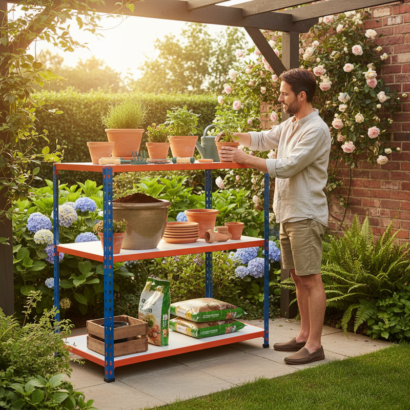 Heavy Duty Workbench - 915mm High - 200kg Capacity - Melamine - Blue/Orange