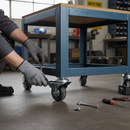 75mm Braked Swivel Bolt Hole Castor with Grey TPR and Metal Threaguards