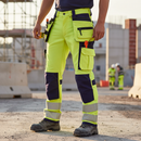 Premium Hi-Vis Yellow/Navy Blue Trousers with 4-Way Stretch and Holster Pockets for Enhanced Durability and Comfort