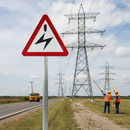 Professional Electrified Cable Overhead Road Sign - Diagrams for Safe Clearance Under Power Cables with Size Options