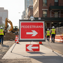 Premium Reversible Arrow Roll Up Sign - Durable Steel Frame with Reflective Face for Pedestrian Safety 600x450mm