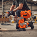 High-Performance Safe Trousers with Holster Pockets - Hi-Vis Orange/Dark Navy