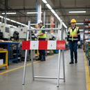 Professional Quick Fit Closure Barrier Sign with Bold Red and White Stripes for Lane Closure Indication