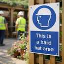Hard Hat Area Safety Sign – 1mm Rigid Plastic – Indoor/Outdoor Use