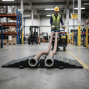 Premium Heavy Duty Dual Channel Hose Ramp with Reflective Elements for Enhanced Visibility and Protection