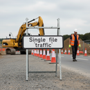 Premium Single File Traffic Sign for Road Safety - Diagram 518, 725x275mm for Narrow Road Indication