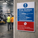 Fire Action Notice Sign – Red & White – Do Not Use Lifts – Indoor Safety