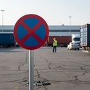 Professional Clearway Sign with Red Cross Marking for No Stopping Zones, Ideal for Road Safety and Traffic Management