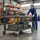 160mm Heavy Duty Braked Swivel Plate Castor with Rubber Tyre