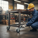 125mm Heavy Duty Braked Swivel Plate Castor with Rubber Tyre