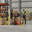 Premium Lightweight Steel Hoop Guard Barrier for Warehouse Safety - 40mm Tube with Yellow Powder-Coating