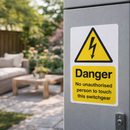 Danger No Unauthorised Person to Touch Switchgear Safety Warning Sign – 1mm Rigid Plastic – Indoor/Outdoor Use