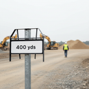 Premium 400 Yards Metal Supplementary Plate for Road Work Safety - Engineer Grade Retroreflective Design