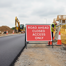 Premium Road Ahead Closed Access Only Sign - 1050x750mm Metal Construction with Engineer Grade Retroreflective Face