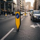 Professional Solar Powered Traffic Bollard with High Power Cree LEDs and Automatic Dusk to Dawn Photocell