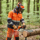 Premium Forestry Browguard System with Flip-Up Mesh Visor and Ear Defenders for Maximum Protection