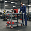 100mm Swivel Plate Heavy Duty Castor with Red Polyurethane Wheels