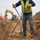 Premium Heavy Duty Shov-Holer Tool with Long Handle for Deep Post Holes and Soil Extraction