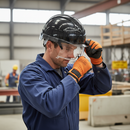 High-Performance Safety Helmet with Vented Crown and Wheel Ratchet