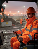 Premium Lightweight High Visibility Jacket with PVC Coating, Concealed Hood, and Fully Taped Seams for Enhanced Weather Protection
