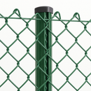 Green Chain Link Fence and Post Kit – L-Shaped Run, Complete Installation Set