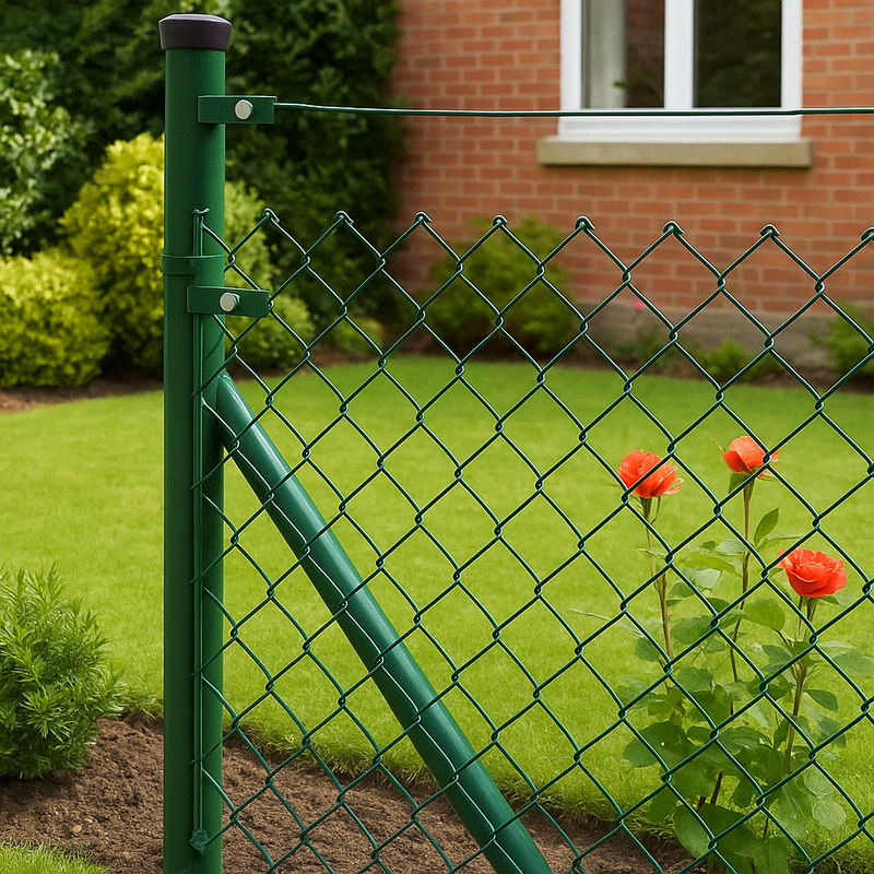 Green Chain Link Fence Kit – Straight Run, Complete Installation Set