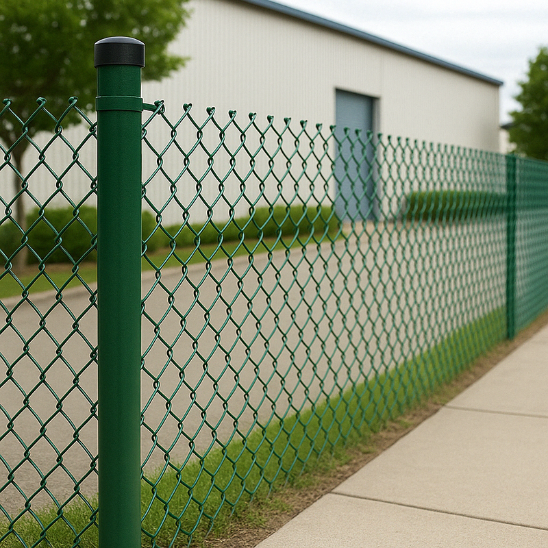 Green Chain Link Fence Kit – Straight Run, Complete Installation Set