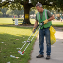 Premium Heavy Duty Litter Picker with Straight Handle - 35" Long, Wide Jaw Opening for Easy Pickup