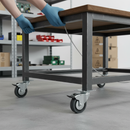 50mm Heavy Duty Braked Swivel Plate Castor Anti-Static with Grey Non-Marking Tyre