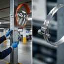 Professional Post Fixing Kit for Mounting Mirrors on 60-76mm Poles - High-Quality Professional Grade for Industrial and Commercial Applications