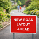 New Road Layout Ahead Sign – 600mm x 450mm – Rigid Plastic – Indoor/Outdoor