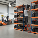 Premium Heavy Duty Shelving - 2200mm High with 8x 62L Plastic Storage Boxes