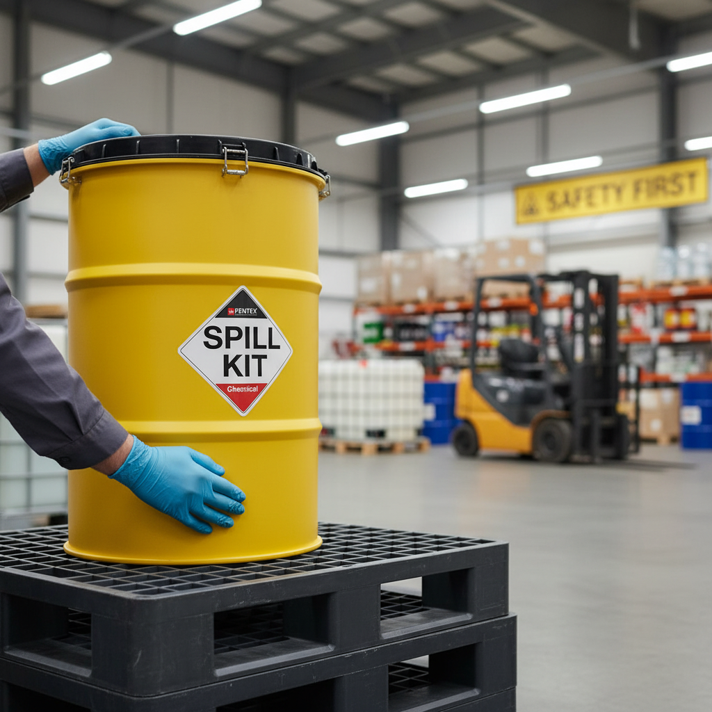 High-Performance Chemical Spill Kit Label 22cm x 22cm