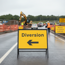 Premium Diversion Reversible Arrow Road Sign - 1050x750mm Metal Construction with Retroreflective Face