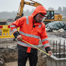 Premium High-Performance Hi-Vis Rain Jacket with Breathable Ventilation and Adjustable Features for Work Assignments