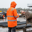 Premium Heavy Duty Hi-Visibility Rain Jacket with Windproof and Waterproof Features for Extreme Weather Protection