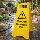 Caution Hazardous Area Sign – 300mm x 600mm – Polypropylene – Indoor/Outdoor Use