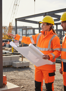 Premium Heavy Duty Hi-Vis Executive Jacket with Concealed Hood and Security Pockets for Enhanced Visibility and Comfort