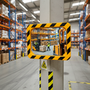 High-Performance Yellow and Black Traffic Safety Mirror for Industrial Use - Boost Safety in Warehouses and Factories